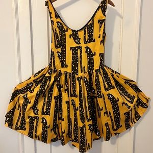 Nooworks Mini Misty Dress Long Cat Yellow Black - Size L